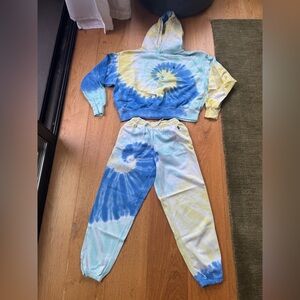 Polo by Ralph Lauren Blue and Yellow Tie-Dye Joggers